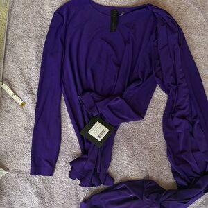 Norma Kamali Vibrant Purple Long Sleeve Top